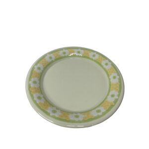 Vtg Franciscan Picnic Plate Luncheon Yellow Lime Green Daisy 8.75" Floral‎ MCM